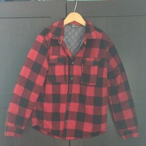 Kids Sz 10/12 Eddie Bauer Red and Black Quilted Jacket